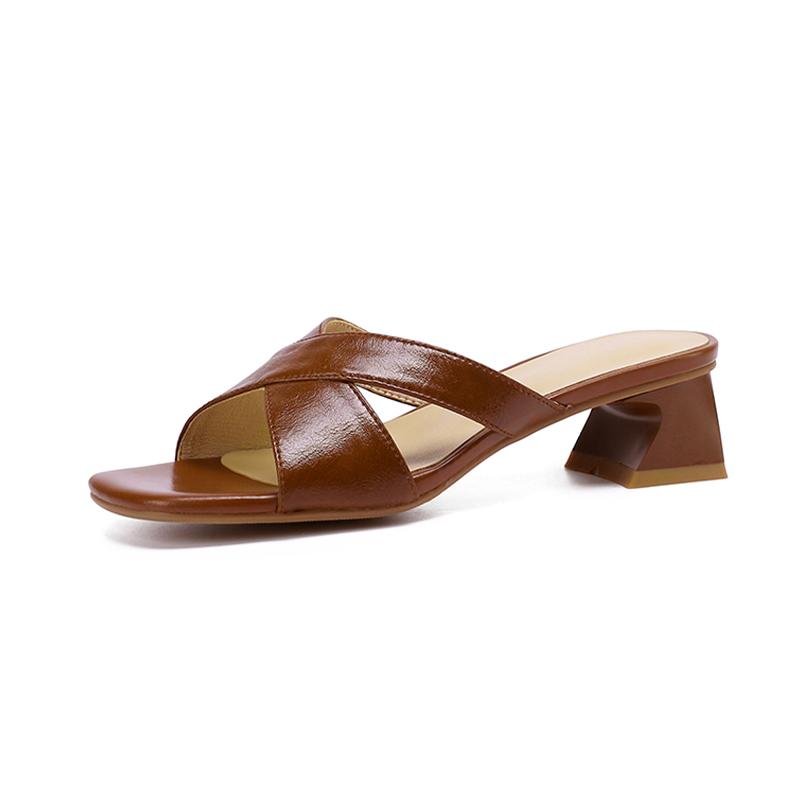 Women Slippers Summer Chunky Fashion Sexy Sandals New Trend Low Heels Shoes Ladies Casual Flip -Flops Slingback Women Slides