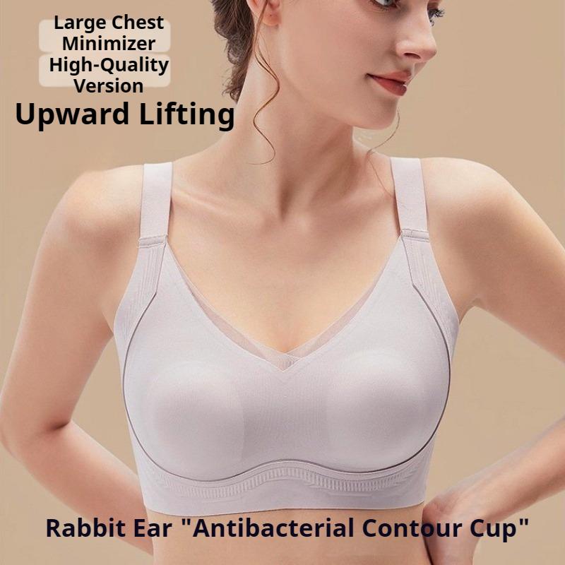 Big Breasts Look Small Nude and Comfortable Bra Seamless No-rims Breast-locking and Fat-locking Underwear