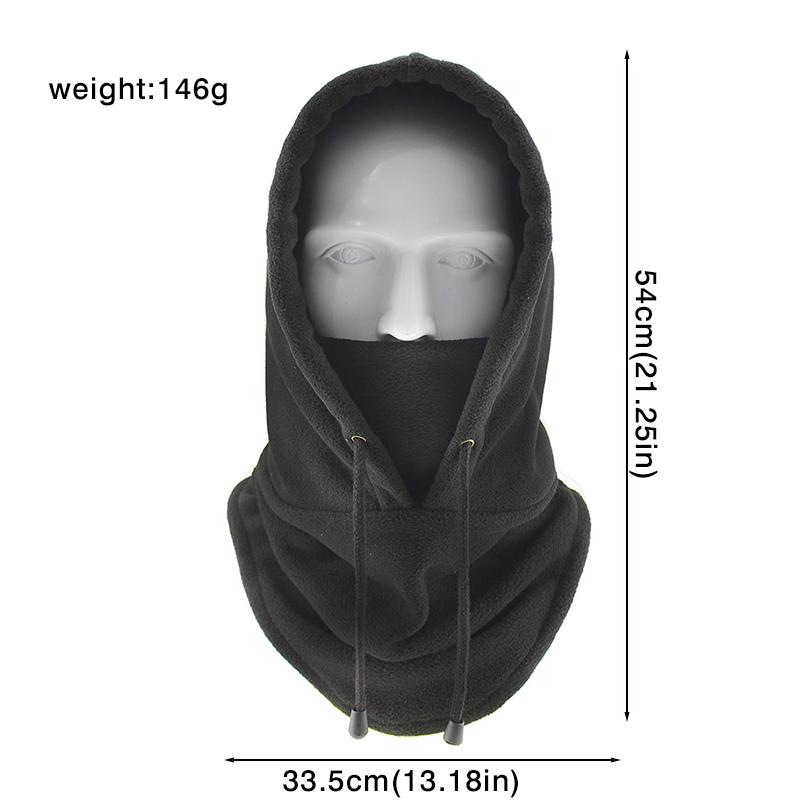 Unisex 3 In 1 Fleece Warm Balaclava Cap Outdoor Face Mask Neck Warm Hooded Hat Men Women Thermal Riding Cycling Beanie Headgear