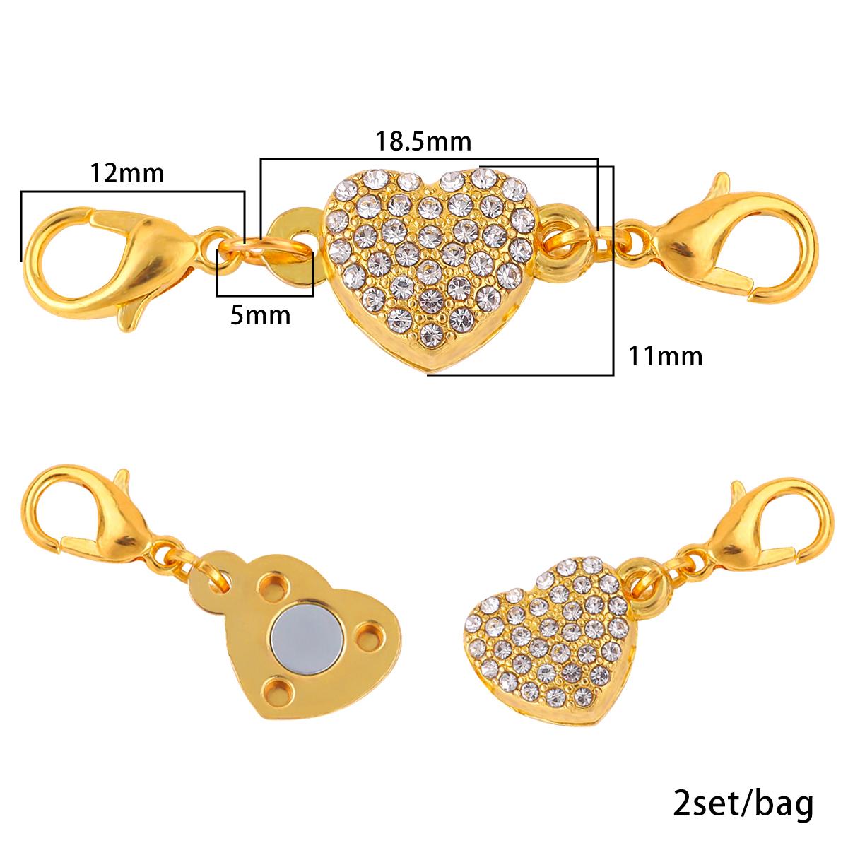 

2 компл./сумка, сильные магнитные застежки в форме сердца, подходят для браслетов, ожерелья, застежки, соединители для изготовления ювелирных изделий золотой