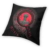 Viking Runes Thor Mjolnir Cushion Covers Sofa Home Decorative Norse Valhalla Odin Square Throw Pillow Cover 45X45