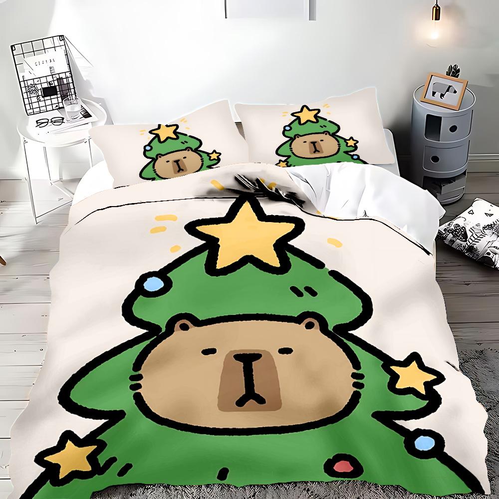 Roztomilý kreslený kapybara povlak na přikrývku povlak na polštář ložní souprava pro dospělé chlapce dívku dekorace do ložnice dětský dárek jednolůžkový dvoulůžkový velký rozměr