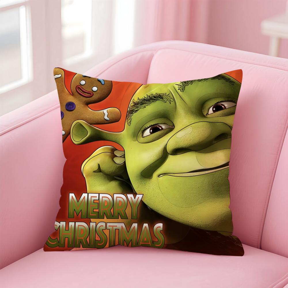 anime S-ShrekS Cushion Cover Comfortable Reversible Pillow Cover Ideal for Car Sofa Bedroom & Beyond