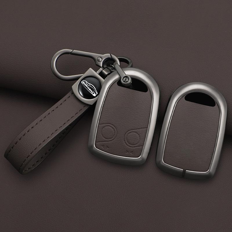 Interior Mouldings Zinc Alloy Car Fob Key Cover Rubber Case Protector Skin Shell Holder Set for DAF XF 105 XG IF Remote Keychain