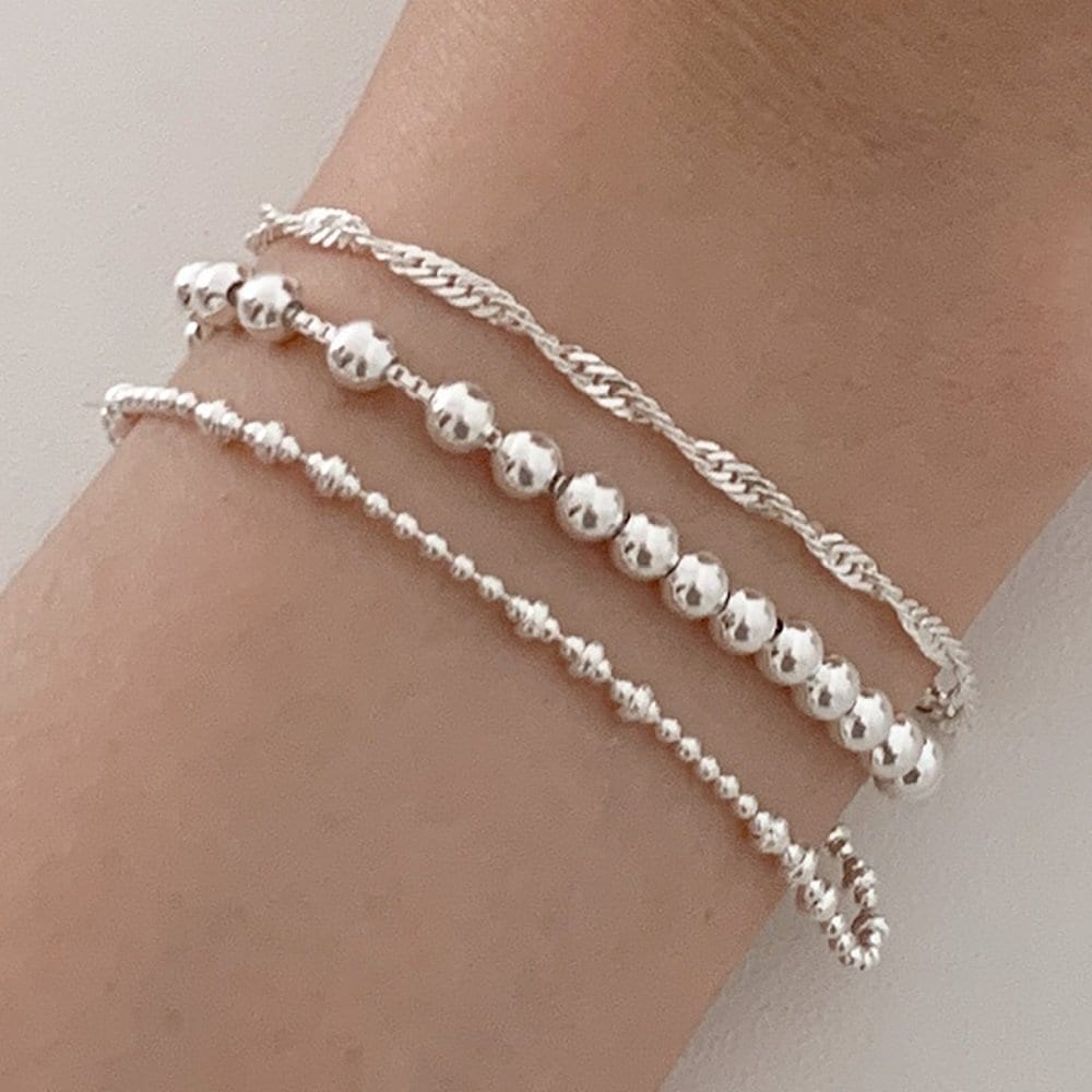 [92.5 Silver] Shining Daily Silver Bracelet Collection (25Gbs001)