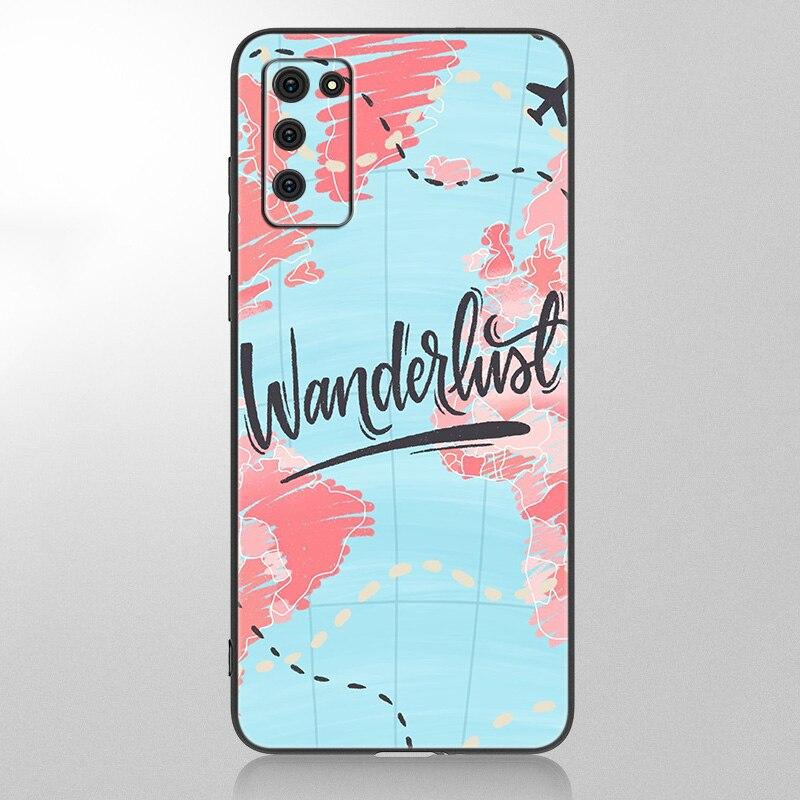 Lustige Reise Karte Telefon Fall Für Samsung Galaxy A12 A02S A22 A32 A52 A72 A71 A51 A41 A31 A21 A11 A50 a70 A10S A20S Schwarz Abdeckung