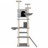 171595 vidaXL Arbre à chat avec griffoirs en sisal Gris clair 191 cm
