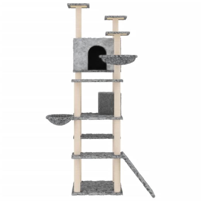 171595 vidaXL Arbre à chat avec griffoirs en sisal Gris clair 191 cm
