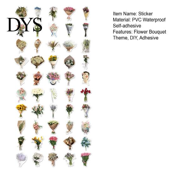 Retro Flower Stickers 50Pcs Bouquet Decorative Stickers, DIY Scrapbooking Journaling Floral Aesthetic Stationery Supplies Decals, Adhesive for