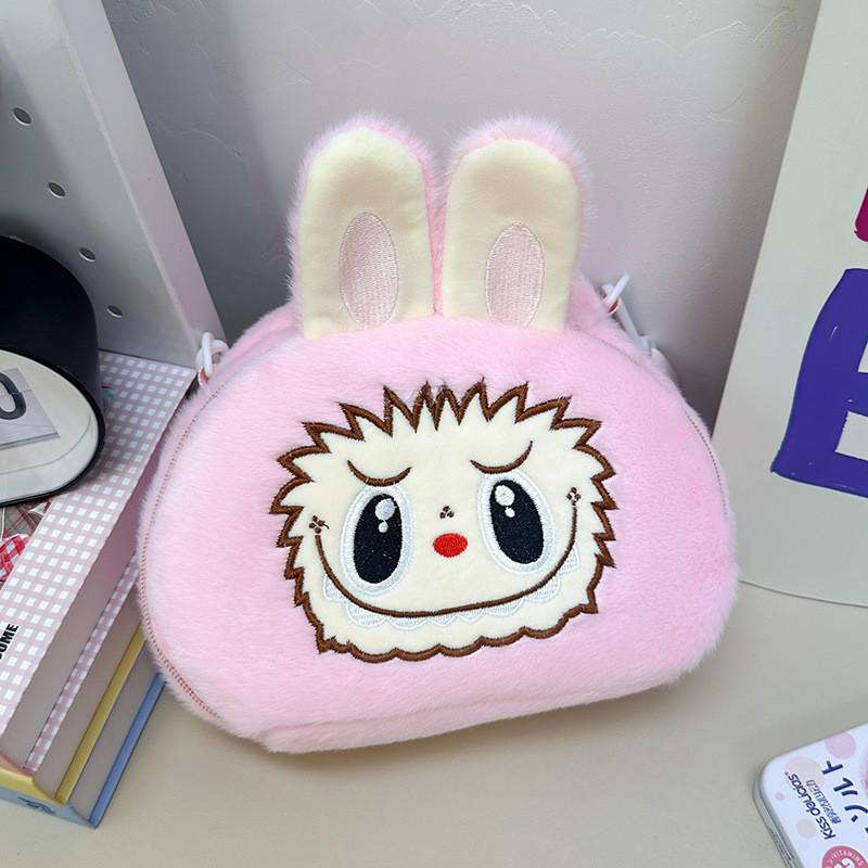 And Trendy Spacious Plush Crossbody Bag For Kids Featuring Fun Cartoon Designs