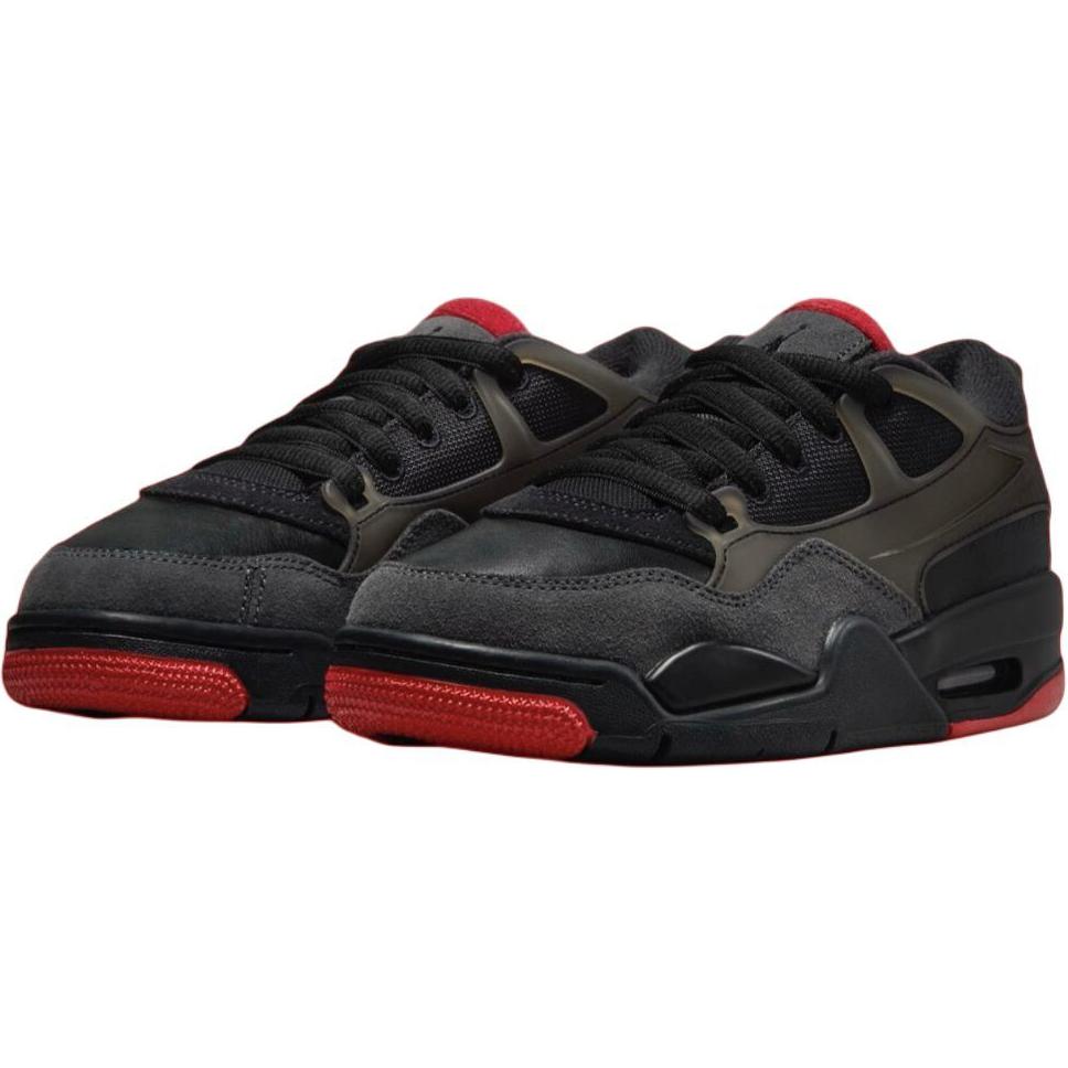 Air Jordan 4 RM GS Bred Scarpe da Ginnastica per Bambini Nero Rosso Varsity Antracite FQ7938-060