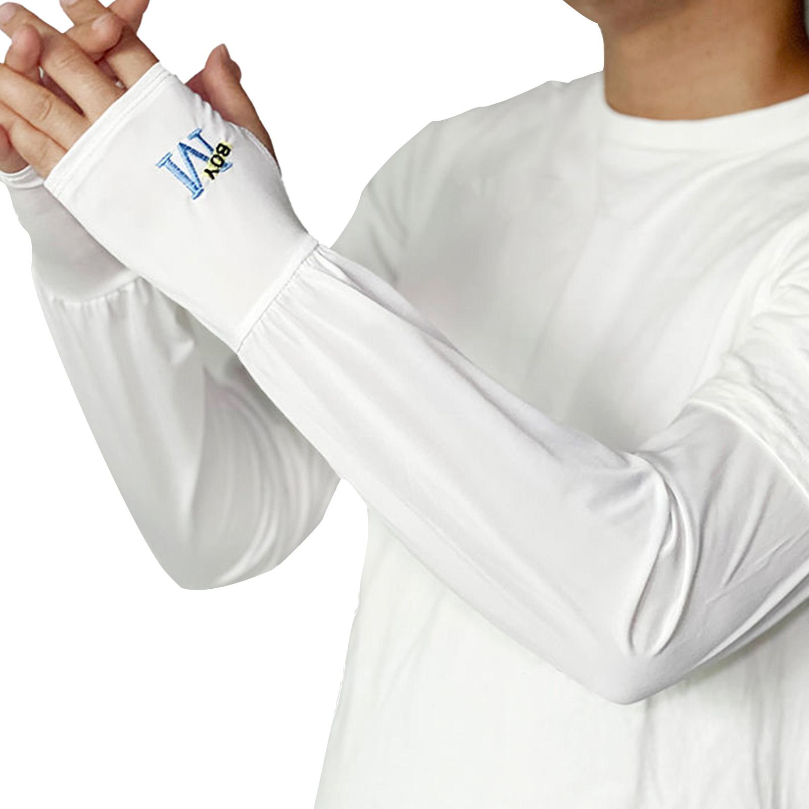 

Unisex Sports Arm Guard Sleeve Summer Moisture-Wicking Compression Arm Cover for Fitness Hiking Climbing белый