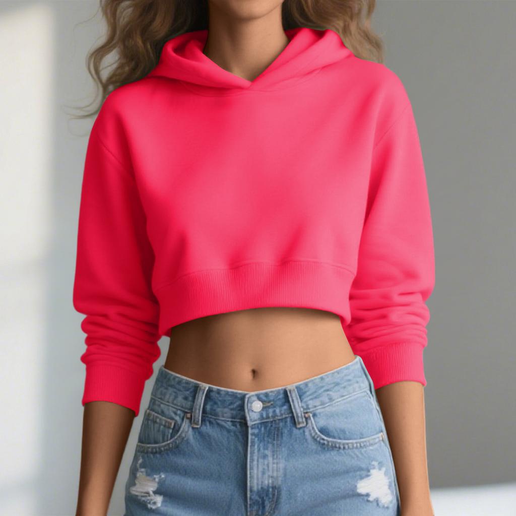 Women's Fashionable Casual Versatile Loose Short Cotton Hooded Pullover Sweatshirt