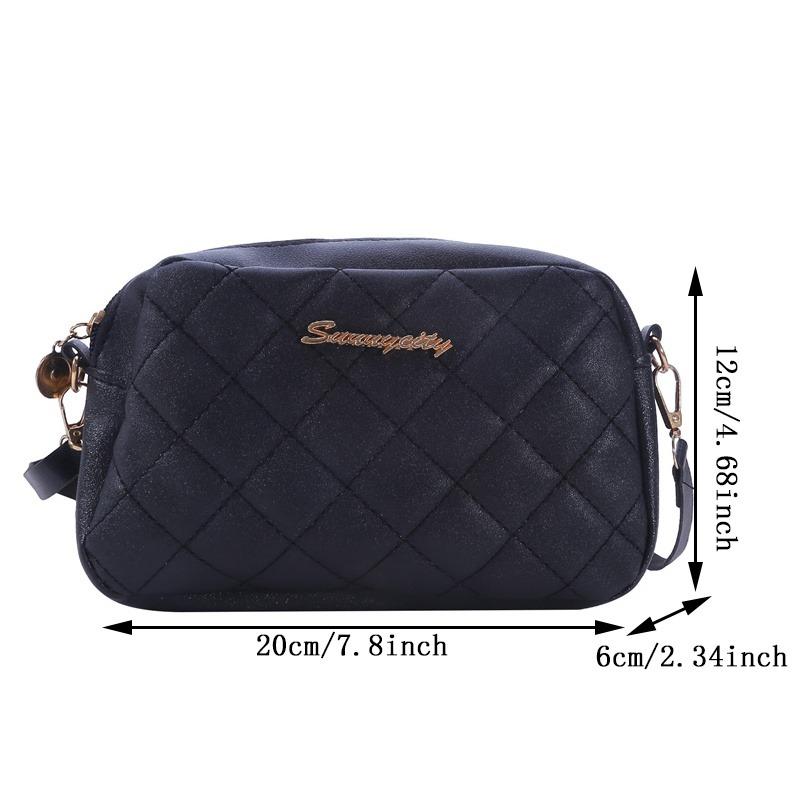 

Small Messenger Bag For Women Trend Lingge Embroidery Camera Female Shoulder Bags Fashion Chain Ladies Crossbody Purse 2026 чёрный