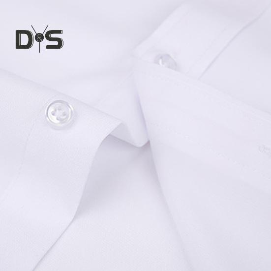 Men's Dress Shirt Long Sleeve Lapel Button Down Shirt Solid Color Formal Business Shirt for Work Dates Interviews Weddings