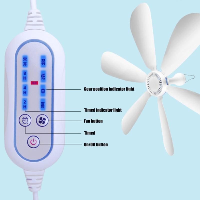 Foldable Mini USB Ceiling Fan with Remote Quiet Operation For Camping Travel Office Dormitory