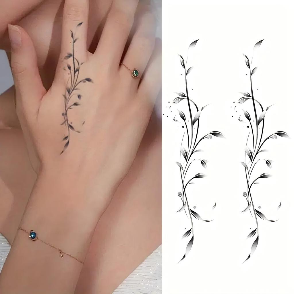 1 Sheet Rose Butterfly Flower Temporary Tattoos For Women Hand Arm, Fake Tattoo Sticker Waterproof Long Lasting Realistic Tatoos