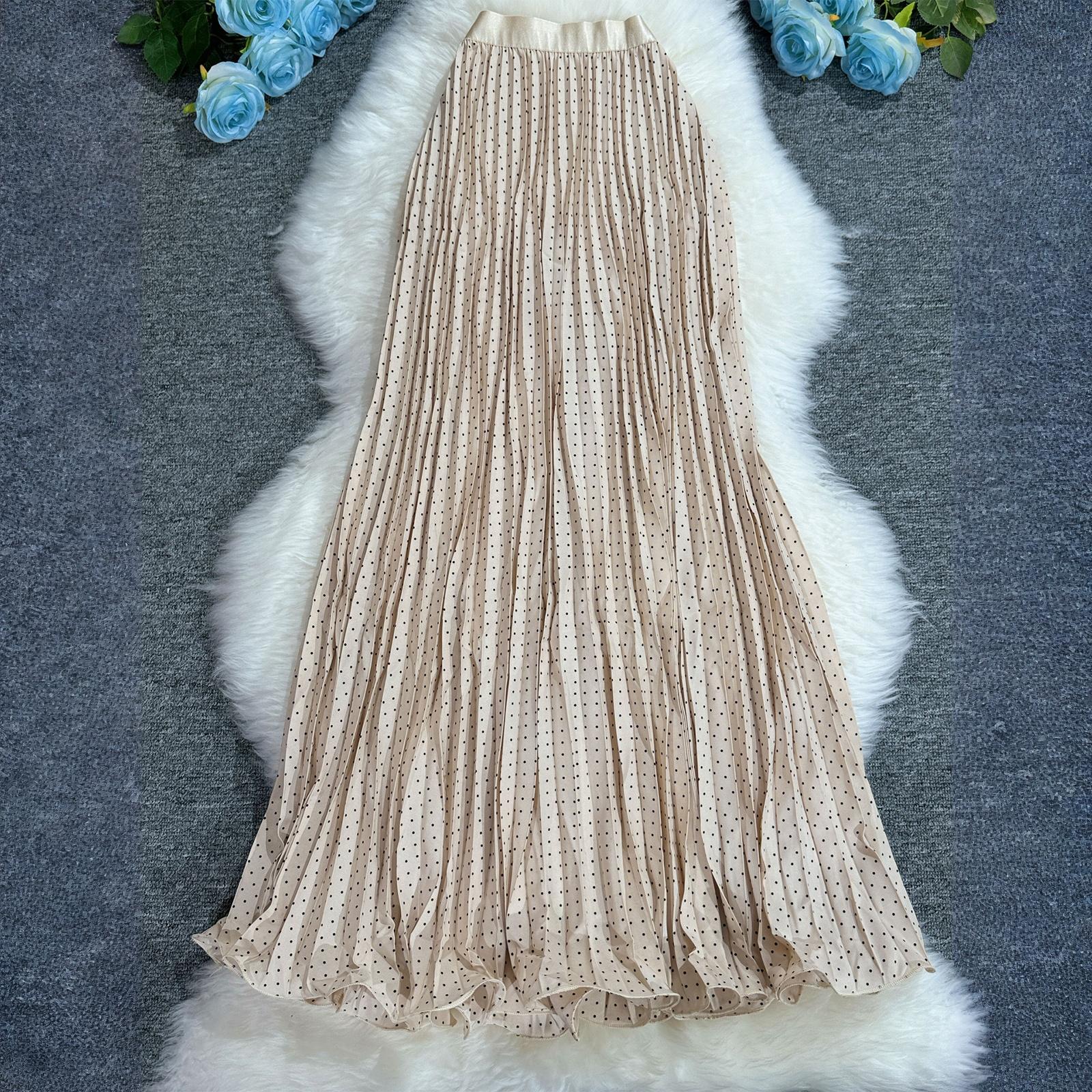 

Женская модная классическая универсальная юбка А-силуэта с принтом, высокая талия, темпераментная, средней длины One Size бежевый