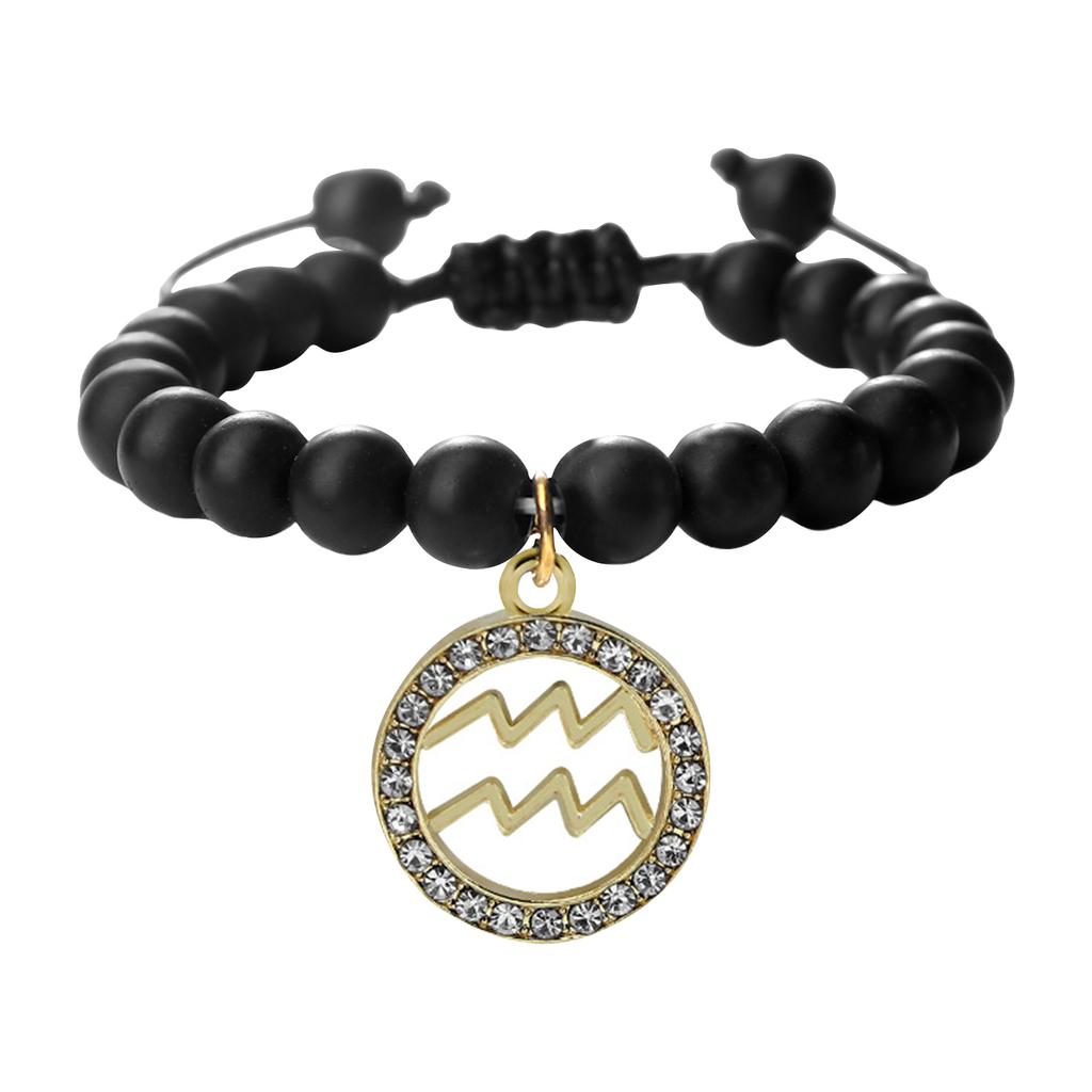 Constellation Friendship Bracelet Natural Stone Spacer Stretchable Bracelet Twelve Constellation Bracelet