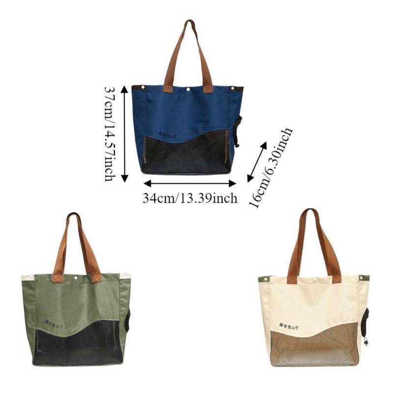 Breathable Pet Outing Bag Single-Shoulder with Hole Cat Carrier Bag Large Capacity Anti-Escape Pet Tote Bag Vet Visit