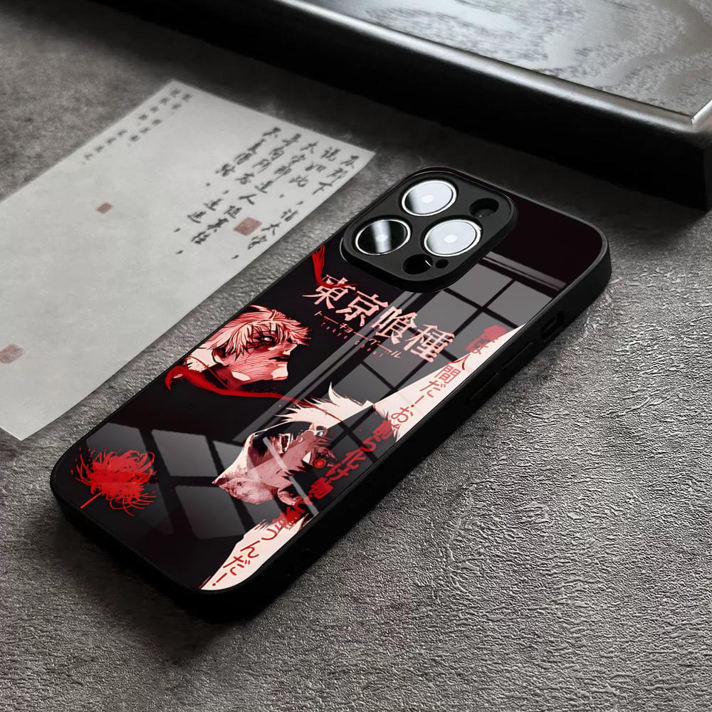 Anime Cool Tokyo Ghoul Phone Case For IPhone 17 16 Pro Max 15 Plus 14 Pro 12 11 13 Mini X XR XS Max SE Glass Cover