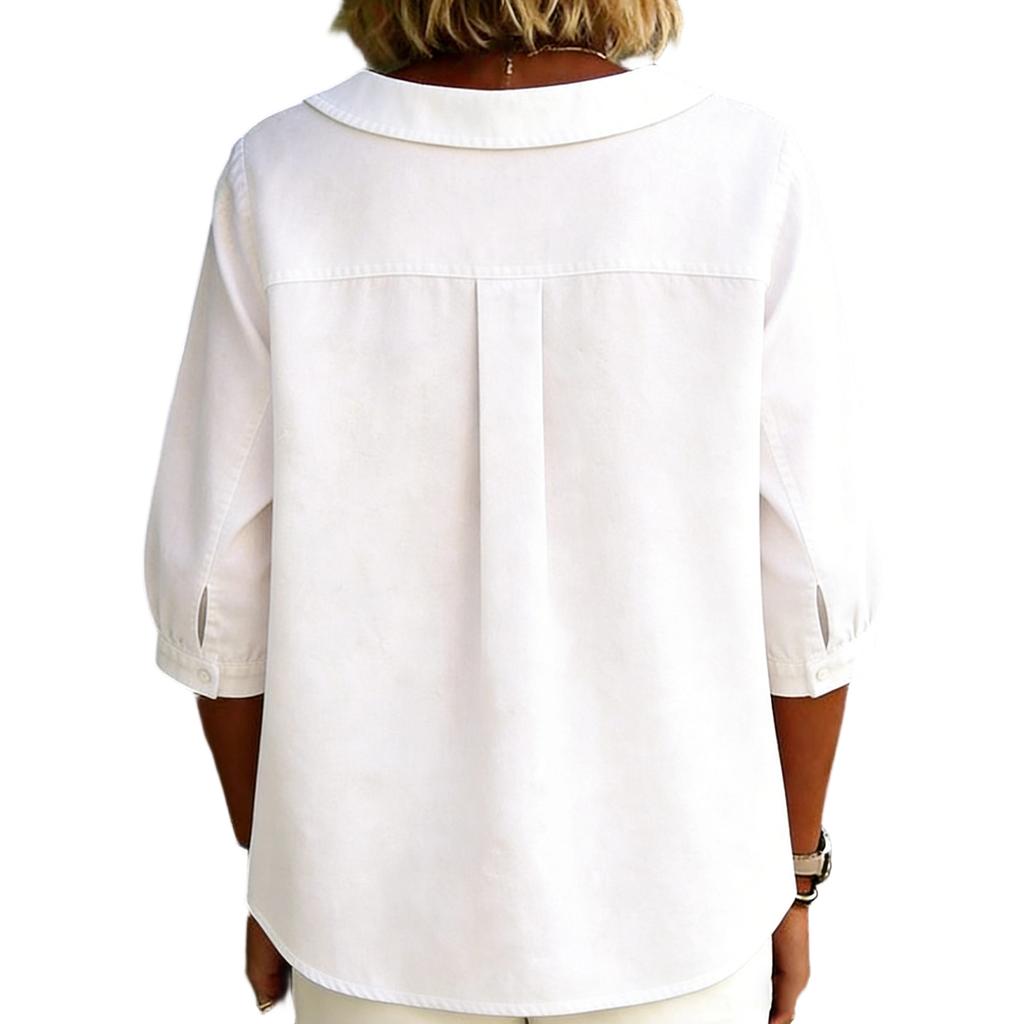 Women's Fashionable Casual 3/4 Sleeve Turtleneck Pullover Top