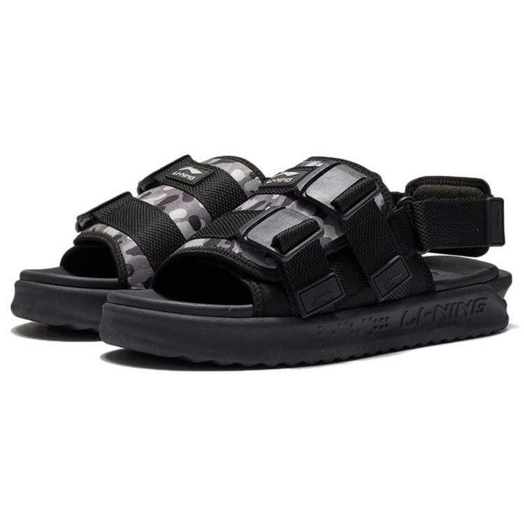 Li Ning Beach Sandals Men's Black Gray AGUS009-3