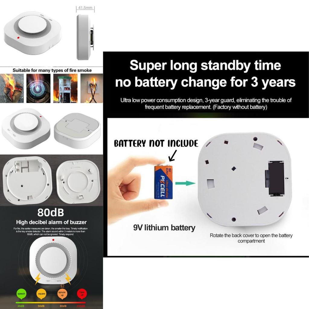 Alarmă detector de fum fără fir pentru uz casnic și comercial