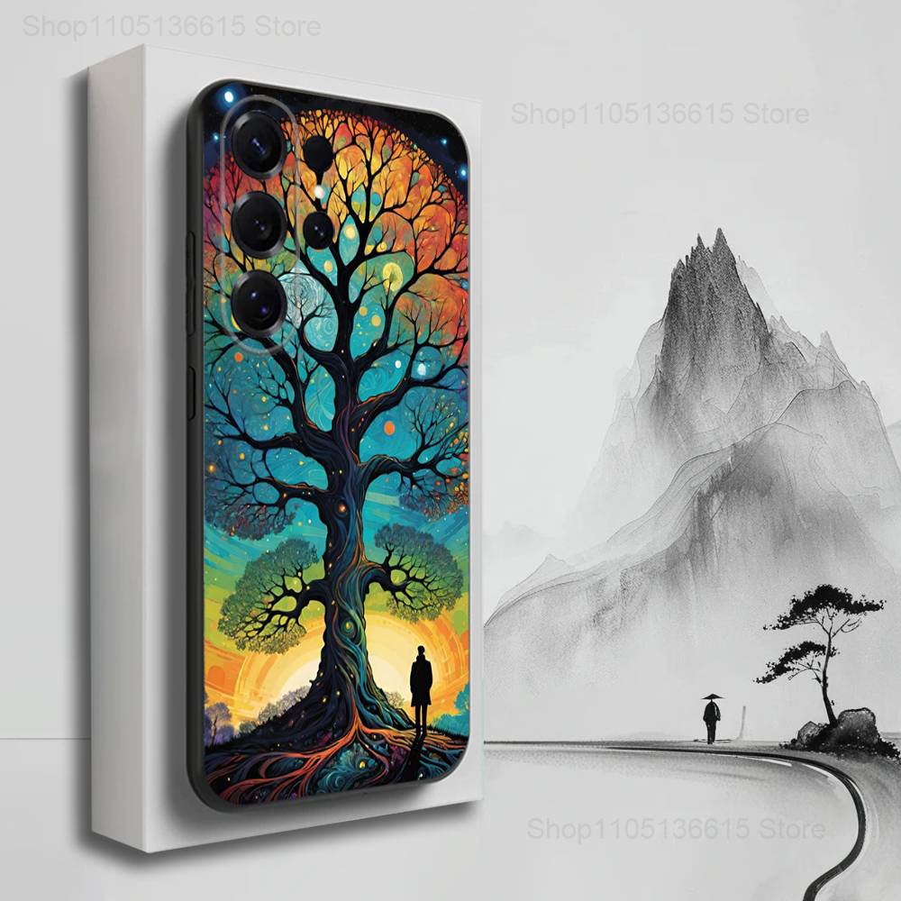 

Sky Tree Art Starry Case For Samsung S10,Plus,S9,Ultra,S24,S21,S20,S23,FE,S22,S25,Lite,Soft Silicone Black SamsungS10