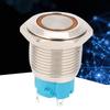 2pcs 12 24VDC Push Button Switch 16mm Self Locking Metal Button Switch with Light(Yellow )