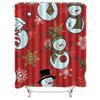 TU Festive Snowman Shower Curtain Waterproof Christmas Holiday Bathroom Decor Holiday Vibes Cozy Home Winter Theme Cute Pattern