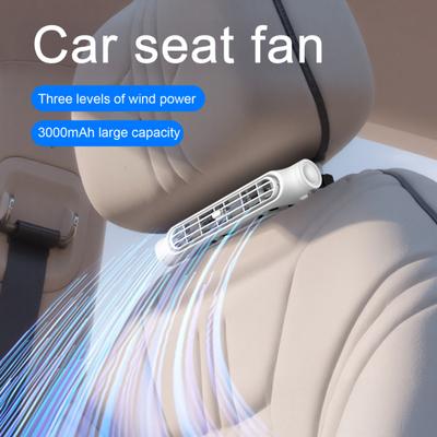 Car Seat Fan, USB Powered Rear Cooling Fan for Vehicle, Adjustable Headrest Mount, 3 Speeds Movable Air Outlet Fan