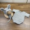 Soft Knitted Newborn Photography Props Adorable Rabbit Doll Prop Knitted Baby Outfit  for Newborn