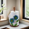 Iron Flower Shaped Tissue Holder Freestanding Paper Towel Rack  Home Decor