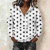 Women's Long Sleeve Pullover Hoodie with Plaid Print and Drawstring Casual Top