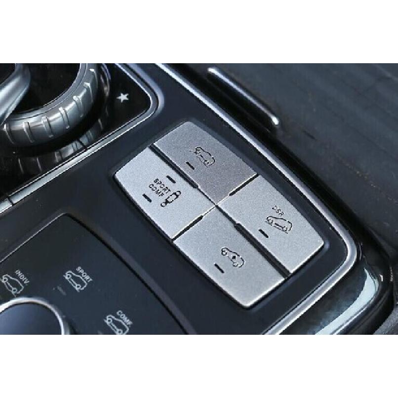 For Benz GL ML 2012-2016 Silver Aluminum Suspension Adjustment Button Stickers