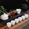 White porcelain kung fu tea set ceramic tea sea glass tea sea tea cup cover bowl tea set opening gift companion