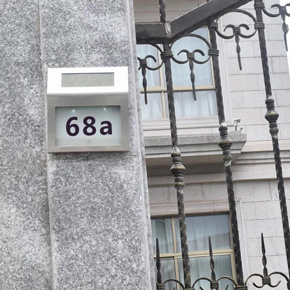 House Number LED Solar Lamp Waterproof Outdoor House Address Number Sign Lights Solar Powered Outdoor Wall Lighting