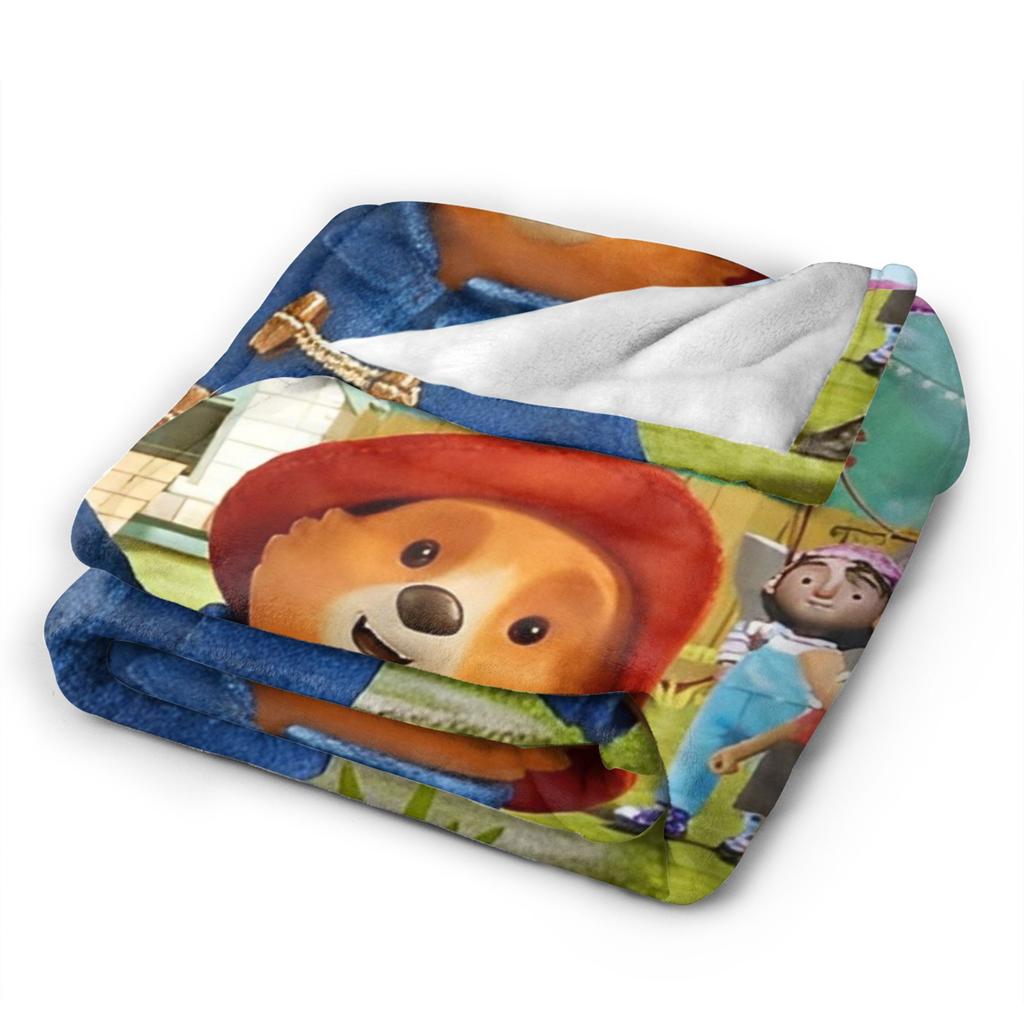 Soft Blankets Camping Britain Paddington Brown Bear Throw Blanket Flannel Bedspread For Couch Chair Graphic Sofa Bed Cover