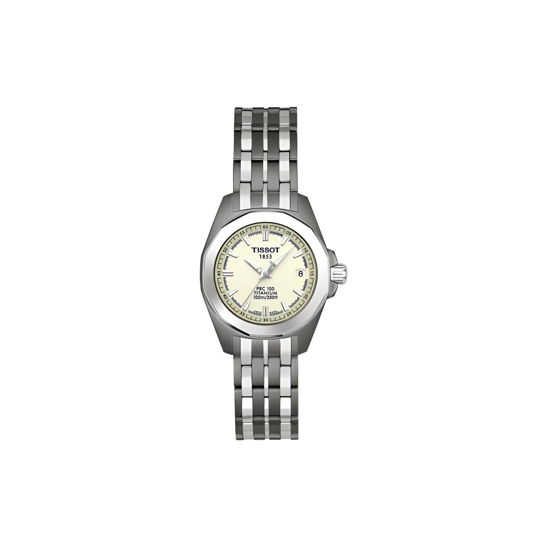 TISSOT Quartz Movement Women s Watch White Dial Titanium Watch Case Titanium Strap T008.010.44.261.00