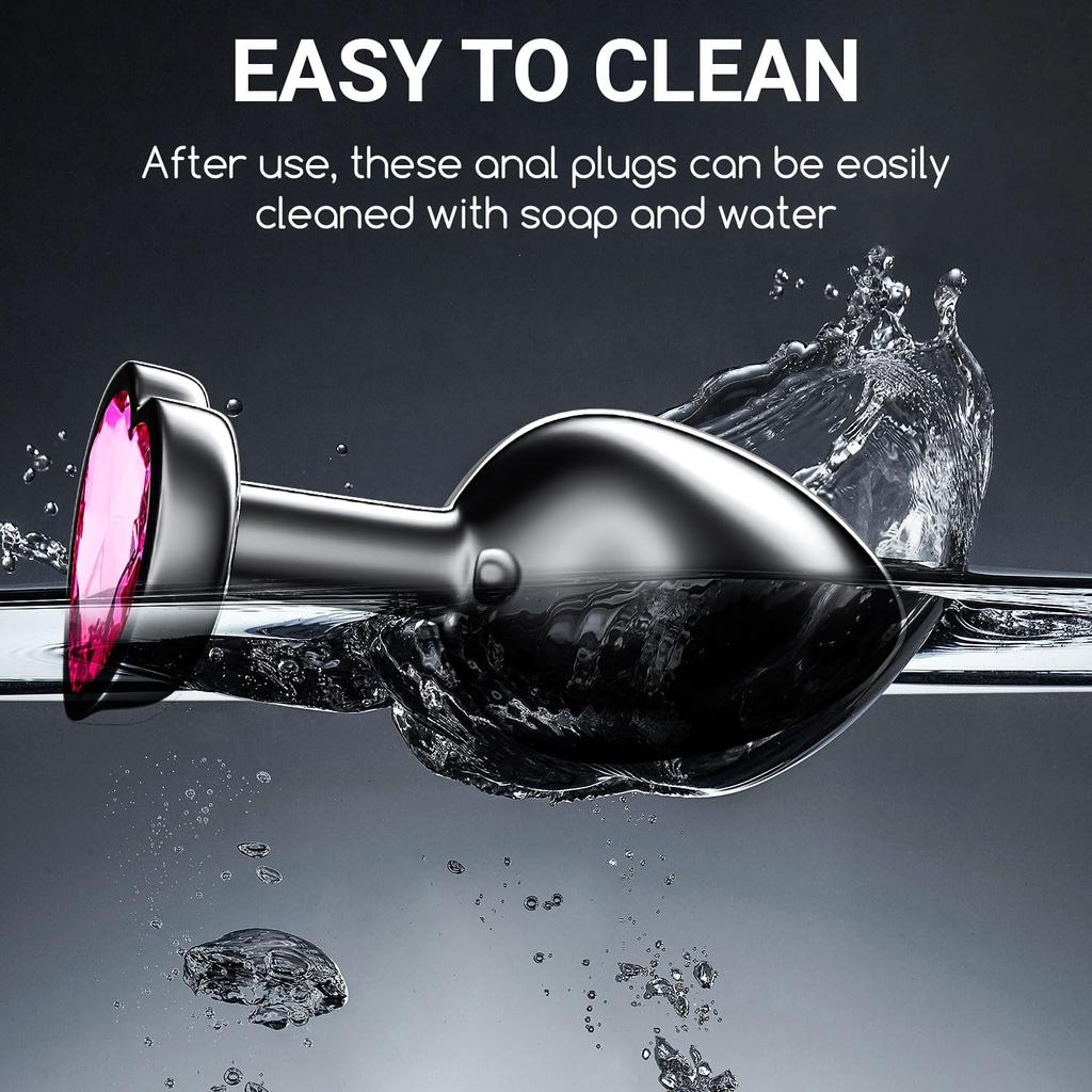 Anal Plug for Women Butt Training Tool 3pcs Stainless Steel Butt Plug Heart Fetish Adult Sex Toys Anal Stimulation