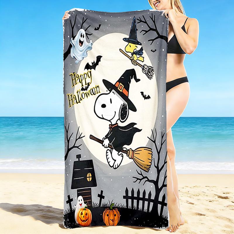 1Pc Snoopy'S Halloween Night Beach Towel Quick Dry Multiuse For Beach Pool Gym Yoga Home Travel Christmas Halloween Xmas Gift S1505