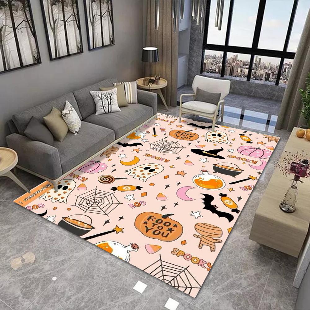 Halloween Print Floor Mat, Non-Slip Door Rug for Living Room Carpet Festive Home Decor for Xmas, Halloween Home Decor