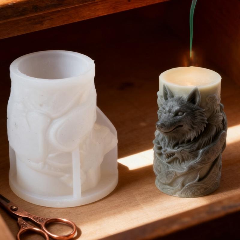 Forest Wolf Silicone Candle Mould For Handmade candlewax Creations And Soap Making Projects