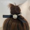 Pearl Bow Hair Band ~ French Elegant and Versatile Hair Tie Rubber Band Hair Tie