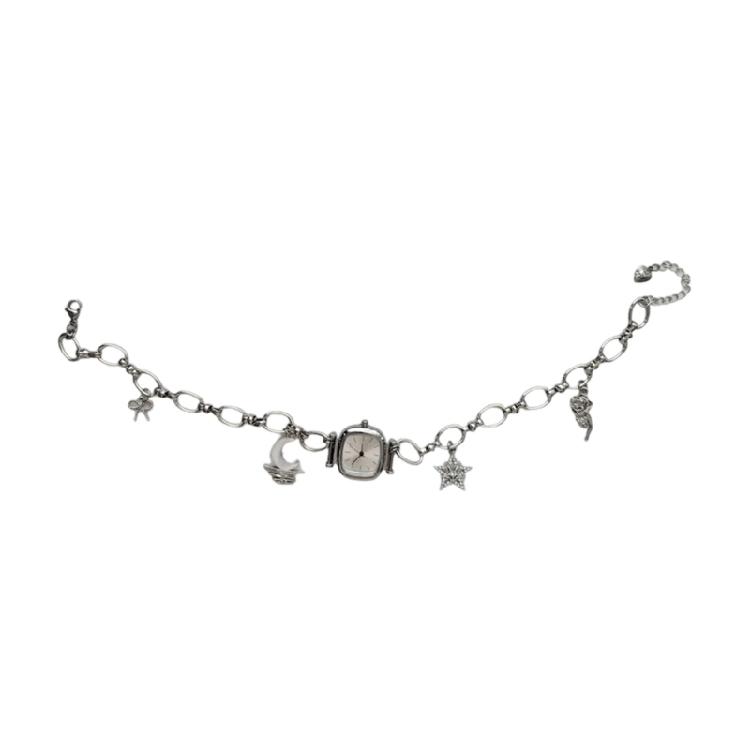 Exposed Mechanical Movement Watch Pendant Necklace Heavy Duty Alloy Construction Clavicle Chain Stylish Unisex Gift