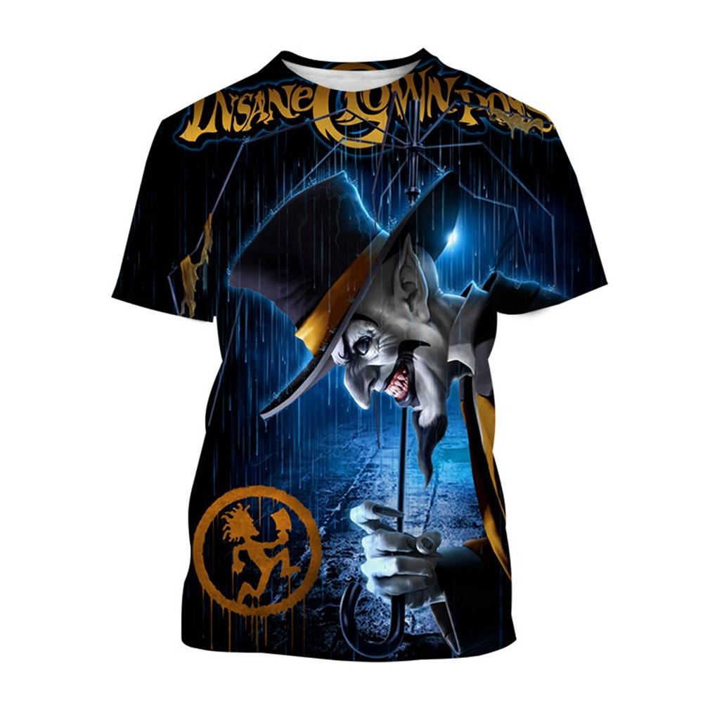 Summer hot selling fashion crazy clown 3D printed T-shirt casual rock hip-hop short sleeved T-shirt