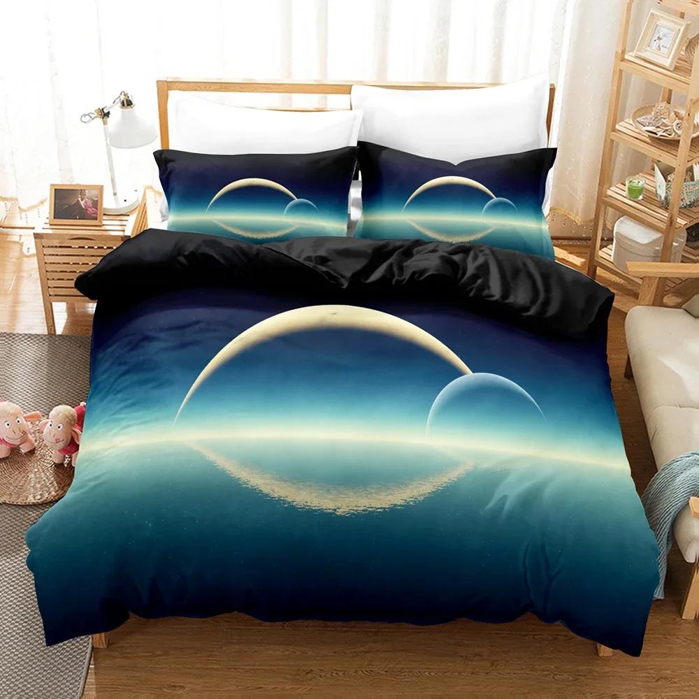 

Bedding 3D Print Star Galaxy Duvetcover&2Pcs Pillowcase Western Europe 12 Size Bed Cover Sets Bedroom Comforter Set Queen Size EU Single(135*200cm)3pcs
