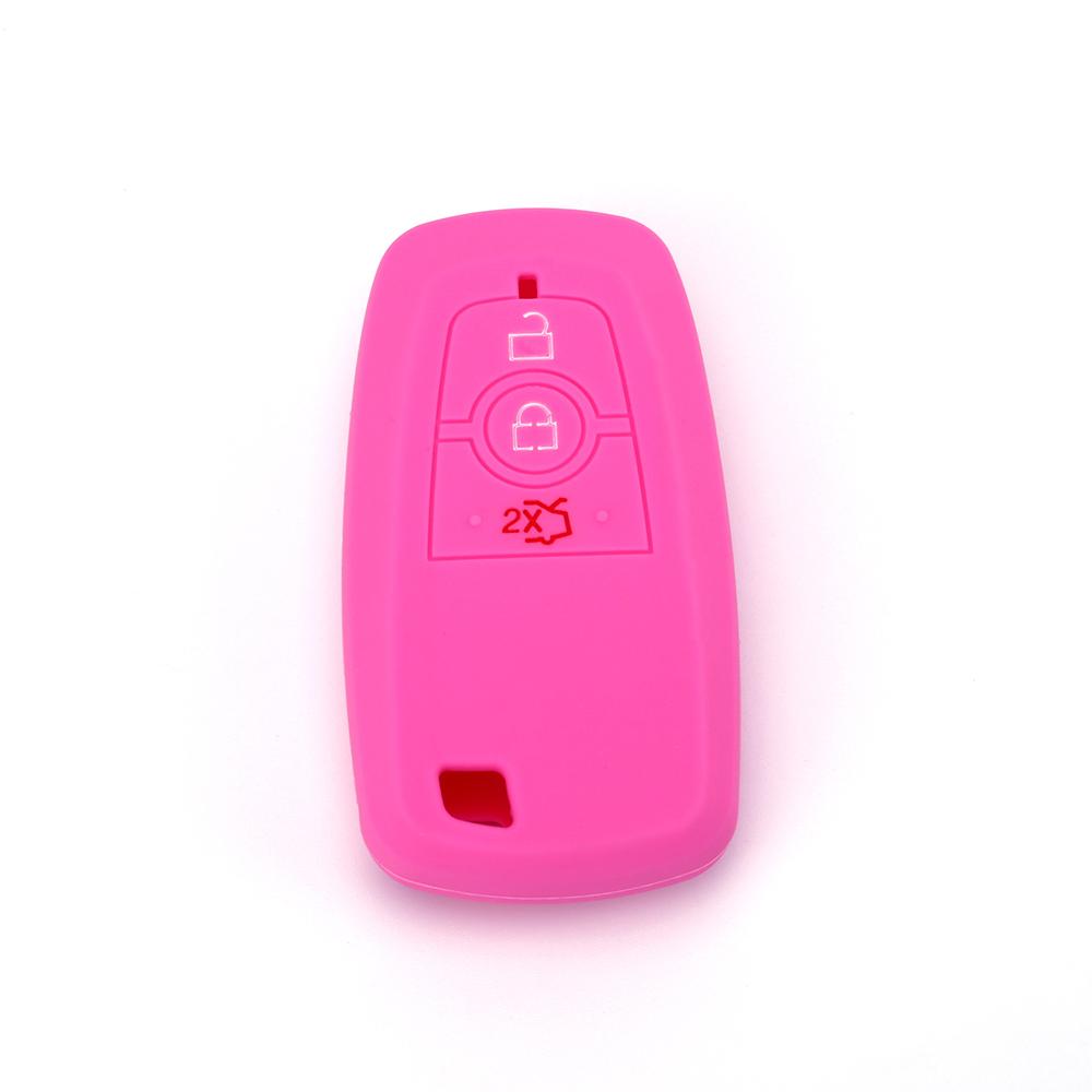 Silicone Car Key Cover Case For Ford Ranger Fusion Mustang Explorer Ecosport Edge S-Max Ranger Remote Car Key Holder 3Buttons