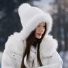 Hat Female Sweet Cute Hairball Ear Protector Hat Warm Rabbit Hair Knitted Hat Winter Wool Hat